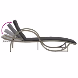 VidaXL 3277312 sedia da esterno Salone Seduta imbottita Rattan sintetico, Acciaio Grigio - Vista aggiuntiva 7