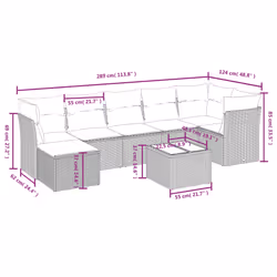 Set Divano da Giardino 8 pz con Cuscini Beige Misto Polyrattancod mxl 91169 - Vista aggiuntiva 3