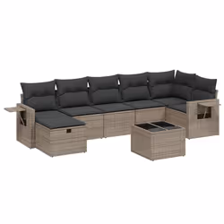 Set Divano da Giardino 8 pz con Cuscini Grigio in Polyrattancod mxl 113705 - Vista aggiuntiva 2