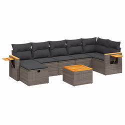 Set Divano da Giardino 8 pz con Cuscini Grigio in Polyrattancod mxl 113772 - Vista aggiuntiva 2