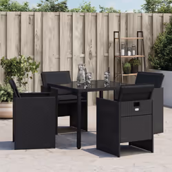VidaXL 4007436 sedia da esterno Terrazzo Seduta imbottita Rattan sintetico, Acciaio Nero - Vista aggiuntiva 4