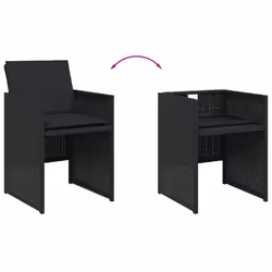 VidaXL 4007436 sedia da esterno Terrazzo Seduta imbottita Rattan sintetico, Acciaio Nero - Vista aggiuntiva 8