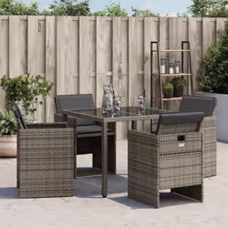 VidaXL 4007437 sedia da esterno Terrazzo Seduta imbottita Rattan sintetico, Acciaio Grigio - Vista aggiuntiva 4