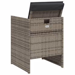 VidaXL 4007437 sedia da esterno Terrazzo Seduta imbottita Rattan sintetico, Acciaio Grigio - Vista aggiuntiva 7
