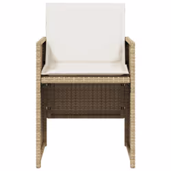 VidaXL 4007439 sedia da esterno Terrazzo Seduta imbottita Rattan sintetico, Acciaio Crema, Bianco - Vista aggiuntiva 5