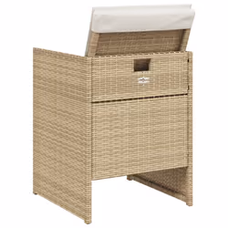 VidaXL 4007439 sedia da esterno Terrazzo Seduta imbottita Rattan sintetico, Acciaio Crema, Bianco - Vista aggiuntiva 7