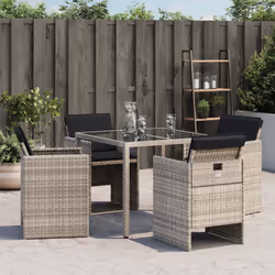 VidaXL 4007440 sedia da esterno Terrazzo Seduta imbottita Rattan sintetico, Acciaio Antracite - Vista aggiuntiva 4
