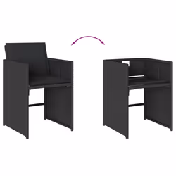 VidaXL 4007456 sedia da esterno Terrazzo Seduta imbottita Rattan sintetico, Acciaio Nero - Vista aggiuntiva 8