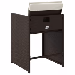 VidaXL 4007458 sedia da esterno Terrazzo Seduta imbottita Rattan sintetico, Acciaio Crema, Bianco - Vista aggiuntiva 7