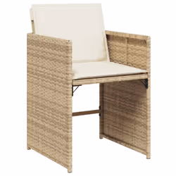 VidaXL 4007459 sedia da esterno Terrazzo Seduta imbottita Rattan sintetico, Acciaio Crema, Bianco - Vista aggiuntiva 4