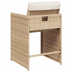 VidaXL 4007459 sedia da esterno Terrazzo Seduta imbottita Rattan sintetico, Acciaio Crema, Bianco - Vista aggiuntiva 7