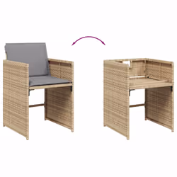 VidaXL 4007461 sedia da esterno Terrazzo Seduta imbottita Rattan sintetico, Acciaio Grigio - Vista aggiuntiva 8