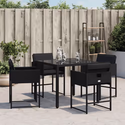 VidaXL 4007476 sedia da esterno Terrazzo Seduta imbottita Rattan sintetico, Acciaio Nero - Vista aggiuntiva 4