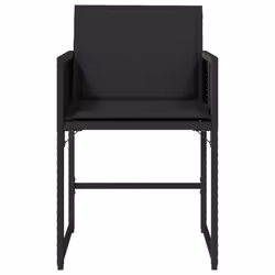 VidaXL 4007476 sedia da esterno Terrazzo Seduta imbottita Rattan sintetico, Acciaio Nero - Vista aggiuntiva 5