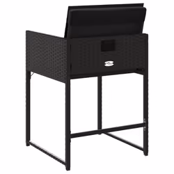 VidaXL 4007476 sedia da esterno Terrazzo Seduta imbottita Rattan sintetico, Acciaio Nero - Vista aggiuntiva 7