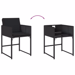 VidaXL 4007476 sedia da esterno Terrazzo Seduta imbottita Rattan sintetico, Acciaio Nero - Vista aggiuntiva 8