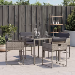VidaXL 4007477 sedia da esterno Terrazzo Seduta imbottita Rattan sintetico, Acciaio Grigio - Vista aggiuntiva 4