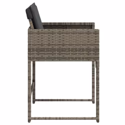 VidaXL 4007477 sedia da esterno Terrazzo Seduta imbottita Rattan sintetico, Acciaio Grigio - Vista aggiuntiva 6