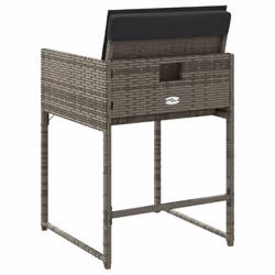 VidaXL 4007477 sedia da esterno Terrazzo Seduta imbottita Rattan sintetico, Acciaio Grigio - Vista aggiuntiva 7