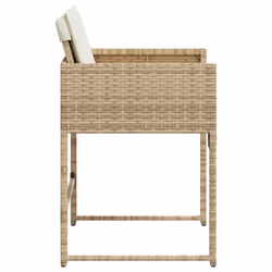 VidaXL 4007479 sedia da esterno Terrazzo Seduta imbottita Rattan sintetico, Acciaio Crema, Bianco - Vista aggiuntiva 6