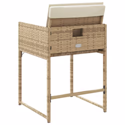 VidaXL 4007479 sedia da esterno Terrazzo Seduta imbottita Rattan sintetico, Acciaio Crema, Bianco - Vista aggiuntiva 7