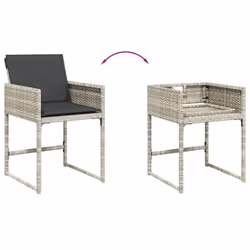 VidaXL 4007480 sedia da esterno Terrazzo Seduta imbottita Rattan sintetico, Acciaio Antracite - Vista aggiuntiva 8