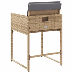 VidaXL 4007481 sedia da esterno Terrazzo Seduta imbottita Rattan sintetico, Acciaio Grigio - Vista aggiuntiva 7