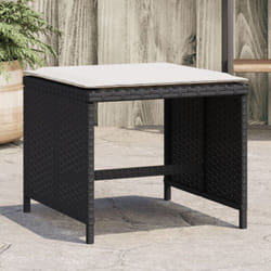 Sgabelli da Giardino con Cuscini 4pz Neri 40x40x35cm Polyrattan - Vidaxl