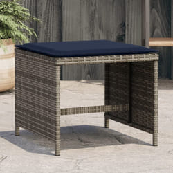 Sgabelli Giardino con Cuscini 4 pz Grigi 40x40x35 cm Polyrattan Vidaxl 279127