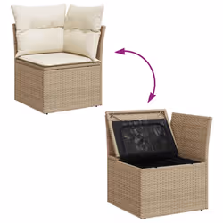 VidaXL 3275515 set mobili da esterno Crema, Bianco - Vista aggiuntiva 8