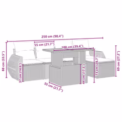 VidaXL 3275809 set mobili da esterno - Vista aggiuntiva 4