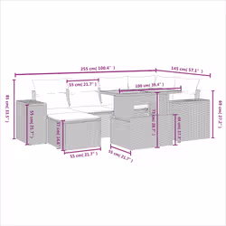VidaXL 3275929 set mobili da esterno Grigio chiaro - Vista aggiuntiva 4