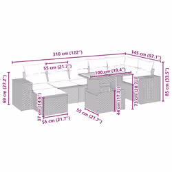 VidaXL 3275935 set mobili da esterno - Vista aggiuntiva 4
