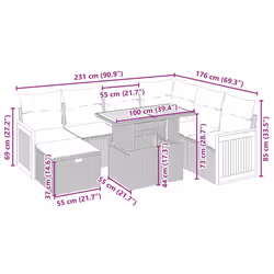 VidaXL 3276264 set mobili da esterno - Vista aggiuntiva 4