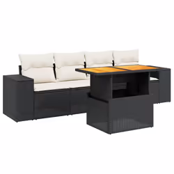 Set Divani da Giardino 5 pz con Cuscini in Polyrattan Nerocod mxl 112714 - Vista aggiuntiva 2