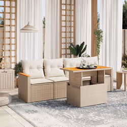 VidaXL 3272955 set mobili da esterno Crema, Bianco - Vista aggiuntiva 2
