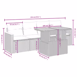 VidaXL 3272955 set mobili da esterno Crema, Bianco - Vista aggiuntiva 3
