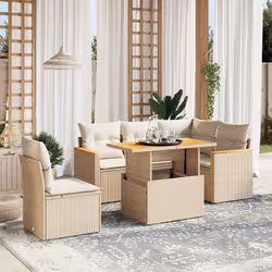 VidaXL 3273081 set mobili da esterno Crema, Bianco - Vista aggiuntiva 2