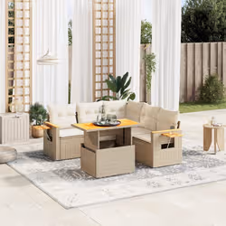 VidaXL 3273515 set mobili da esterno Crema, Bianco - Vista aggiuntiva 2
