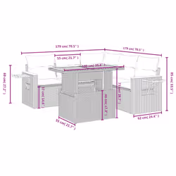 VidaXL 3273515 set mobili da esterno Crema, Bianco - Vista aggiuntiva 3