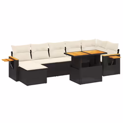 Set Divani da Giardino con Cuscini 8 pz Nero in Polyrattancod mxl 114242 - Vista aggiuntiva 2