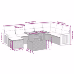 VidaXL 3274096 set mobili da esterno Crema, Bianco - Vista aggiuntiva 3