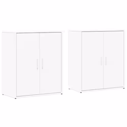 vidaXL Credenze 2 pz Bianche 60x31x70 cm in Legno Multistrato - Vista aggiuntiva 2