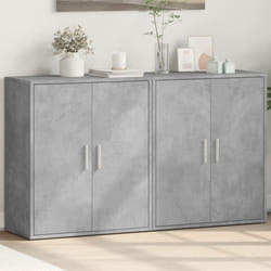 vidaXL Credenze 2 pz Grigio Cemento 60x31x70 cm in Legno Multistrato