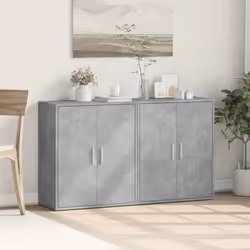 vidaXL Credenze 2 pz Grigio Cemento 60x31x70 cm in Legno Multistrato - Vista aggiuntiva 3