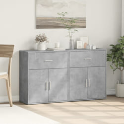 vidaXL Credenze 2 pz Grigio Cemento 60x31x70 cm in Legno Multistrato