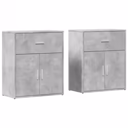 vidaXL Credenze 2 pz Grigio Cemento 60x31x70 cm in Legno Multistrato - Vista aggiuntiva 2