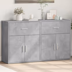 vidaXL Credenze 2 pz Grigio Cemento 60x31x70 cm in Legno Multistrato - Vista aggiuntiva 3