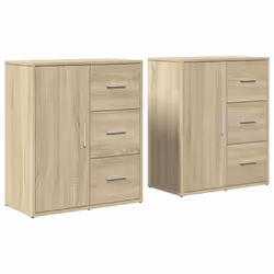 vidaXL Credenze 2 pz Rovere Sonoma 60x31x70 cm in Legno Multistrato - Vista aggiuntiva 2