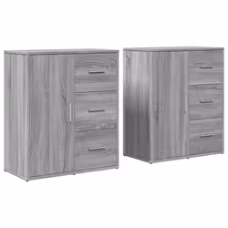vidaXL Credenze 2 pz Grigio Sonoma 60x31x70 cm in Legno Multistrato - Vista aggiuntiva 2
